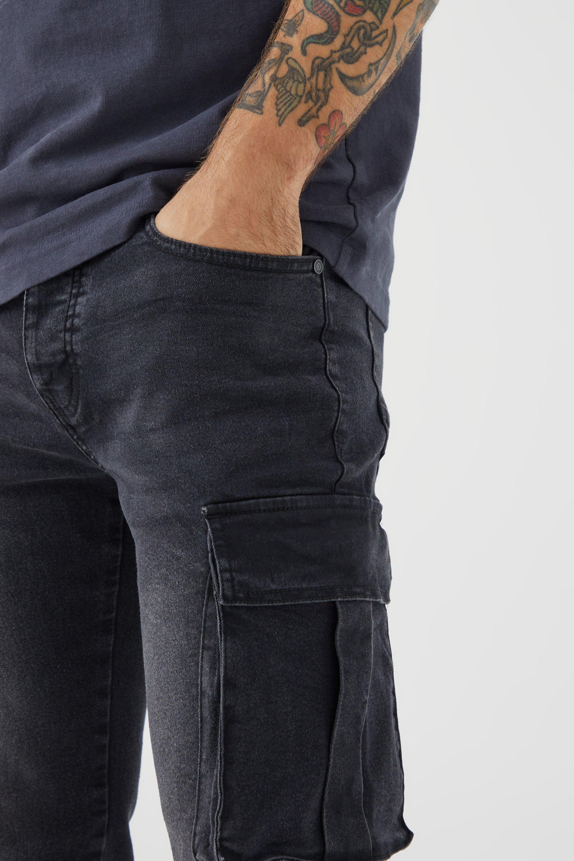 Mens cargo jeans store denim